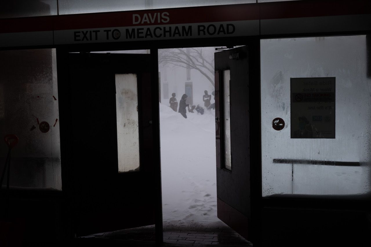 Davis Square subway exit