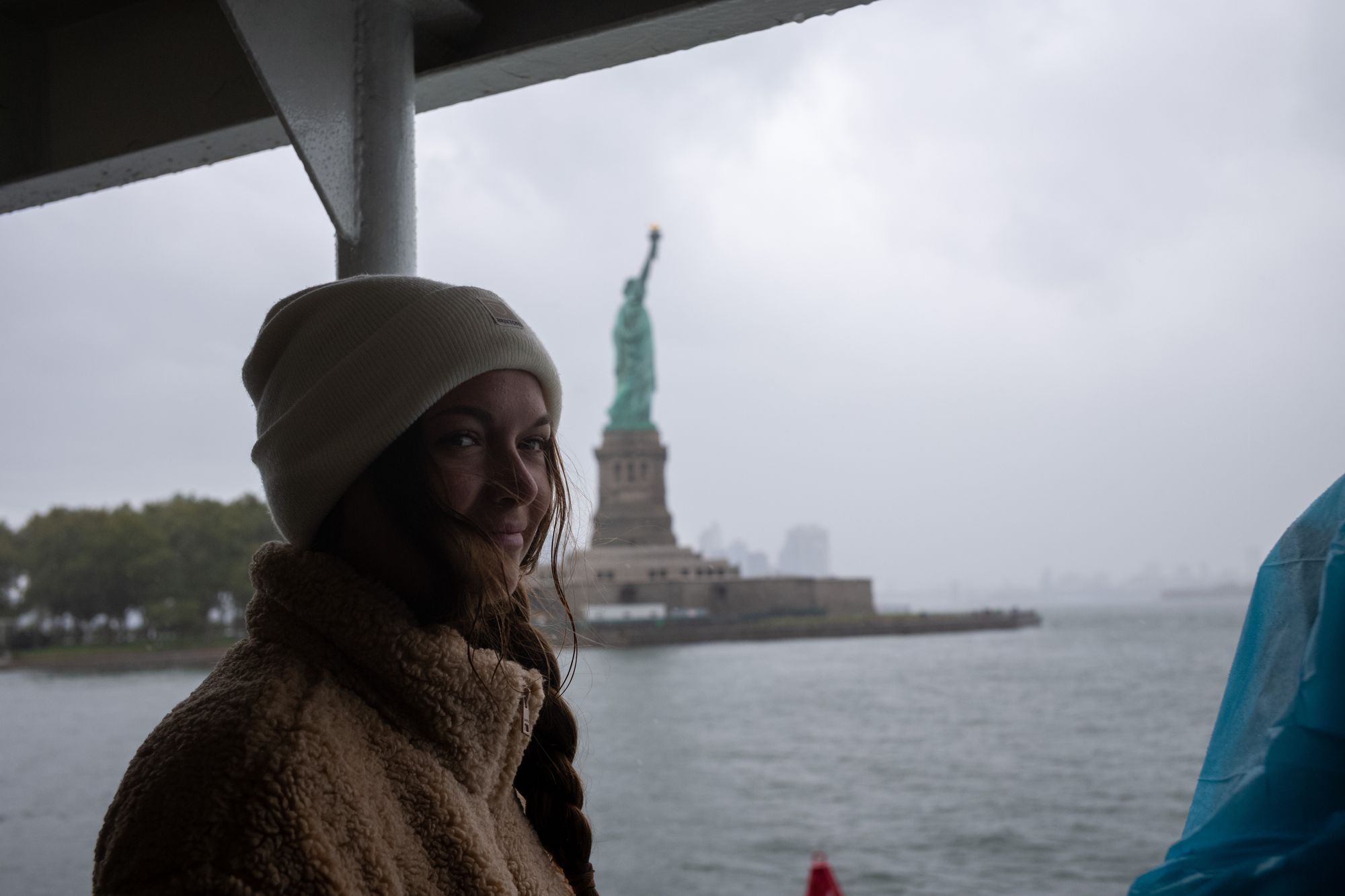 Rainy day at the Statue of Liberty